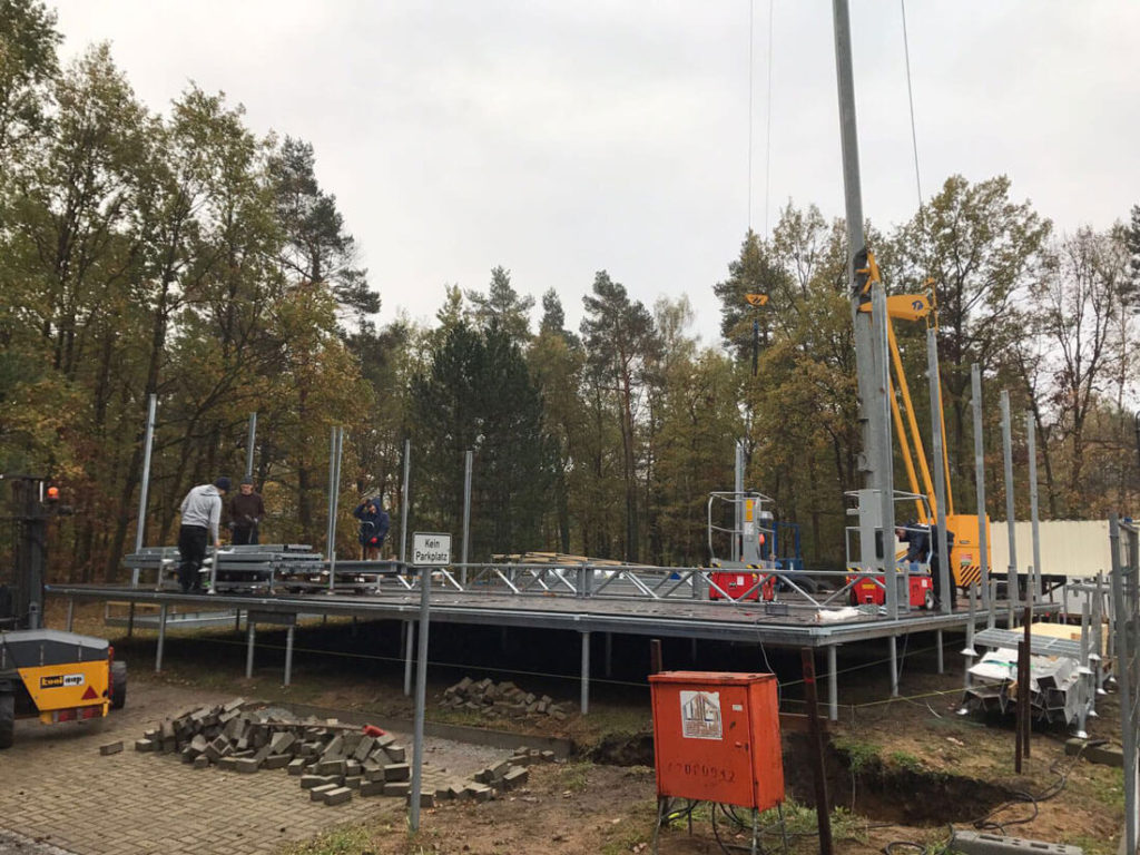 Konigsbruck tijdelijke keuken montage