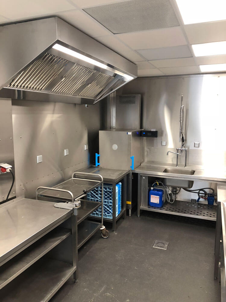 Troisdorf tijdelijke keuken binnenkant