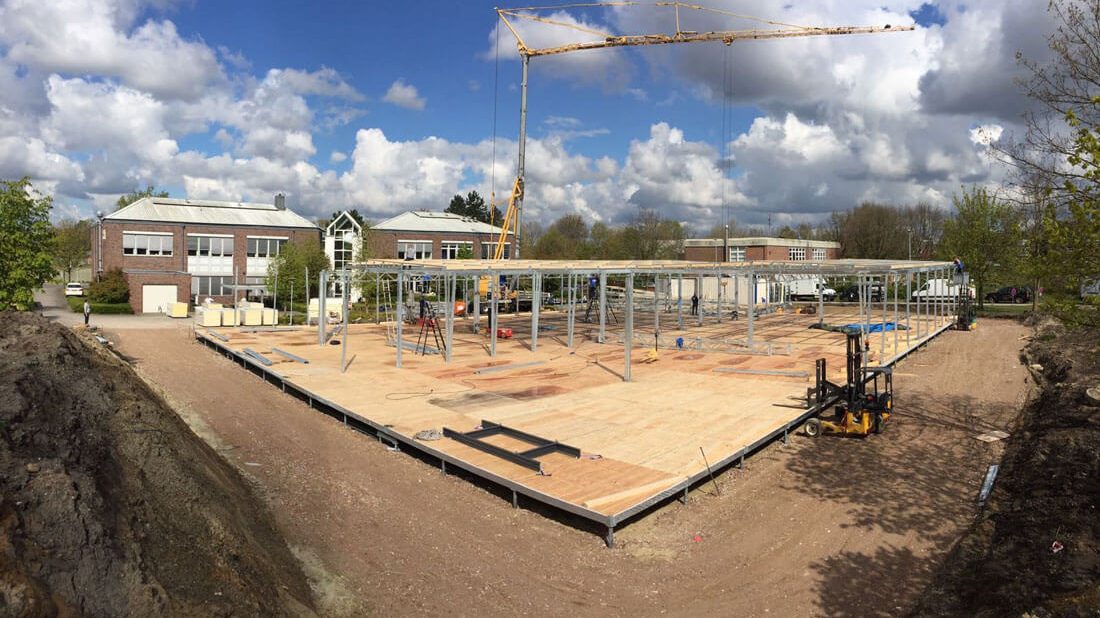 Vechta tijdelijke projectkeuken en restaurant montage